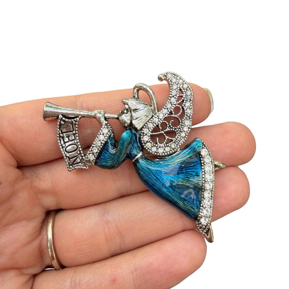 Vintage Jewelry Christmas Angel Brooch Christmas Pin